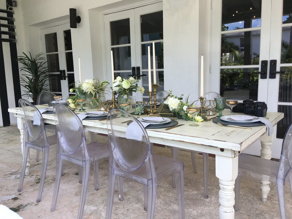 White Washed Wood Farm Table