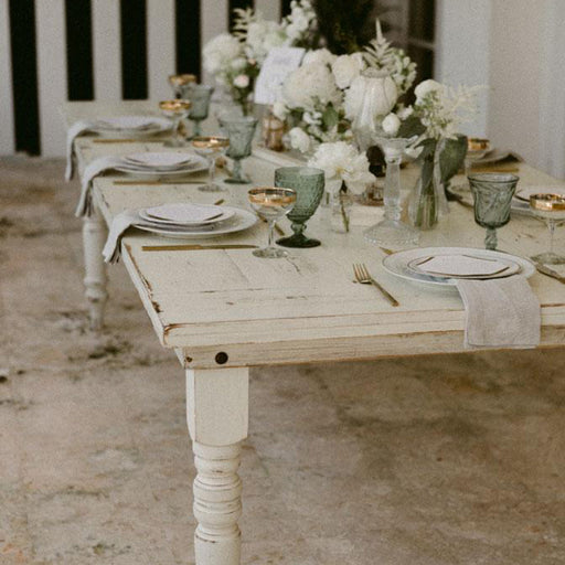 White Washed Wood Farm Table