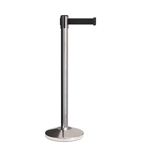 Silver Stanchion with Black Belt