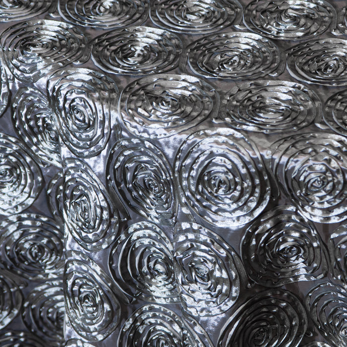 Dark Silver Roses Pattern Polyester
