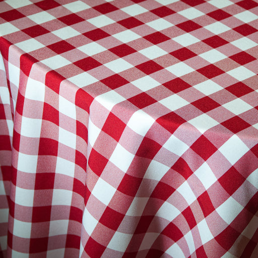 Red & White Checkered Print Polyester