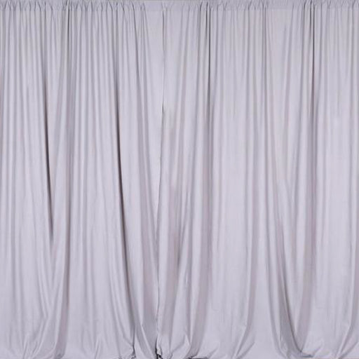 Pipe & Drape with Silver Curtain