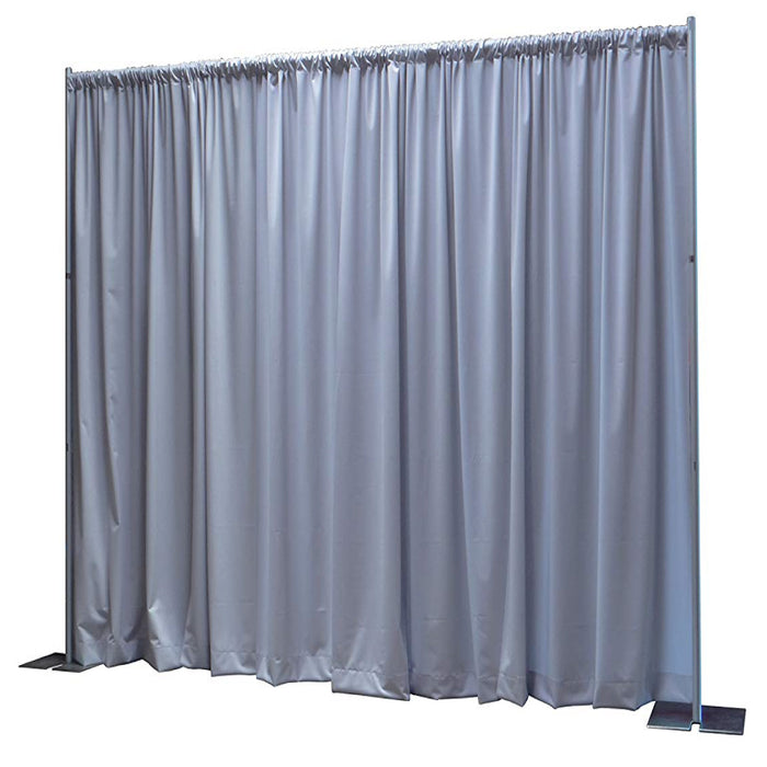 Pipe & Drape with Silver Curtain