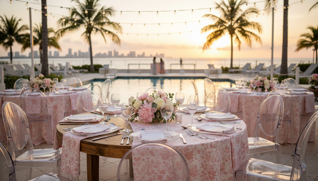 Pink and white brunch