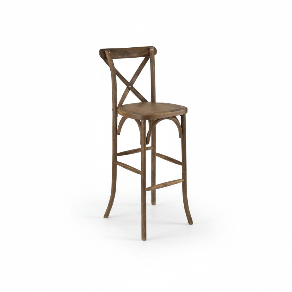 Cross Back Bar Stool